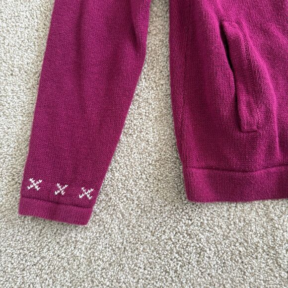 Breckenridge Cardigan Fair Isle Nomad Sweater 3 Button Magenta Purple Small - Picture 5 of 9